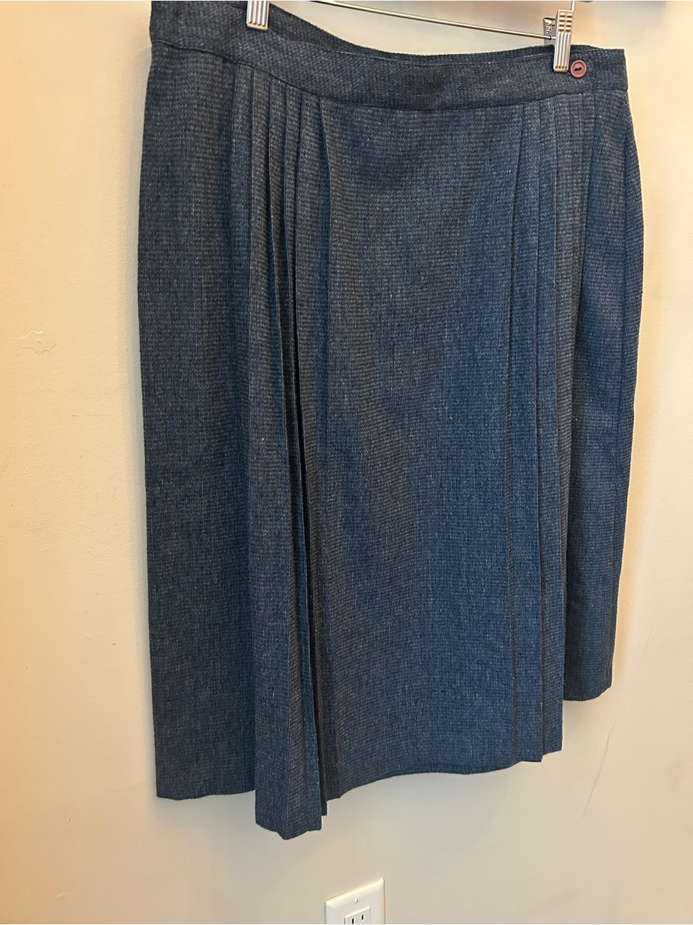 Vintage Pleated Skirt Wool Blend Dark Academia Preppy Classic size 40 - Picture 2 of 14